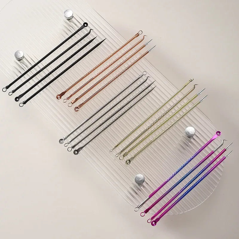 4-Piece Stainless Steel Acne Needle Tool Set - Omega Lifestyles