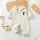 Baby Winter Thick Cotton Knit Zippered Romper - Omega Lifestyles