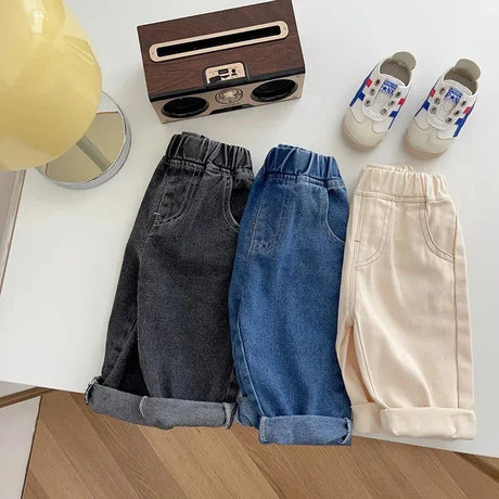 Casual Soft Denim Baby Pants With Elastic Waist - Omega Lifestyles