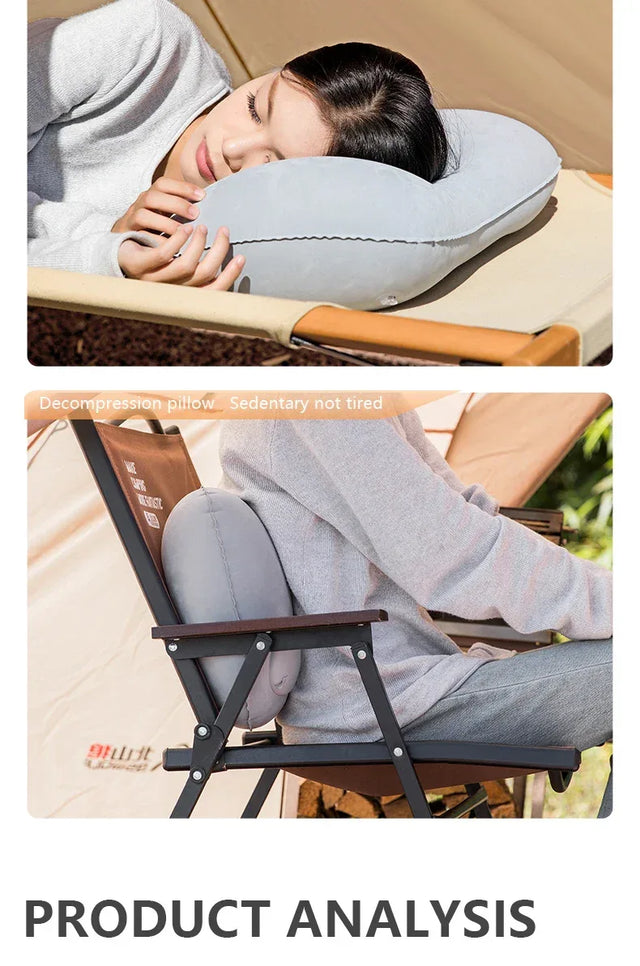 Inflatable Portable Camping Pillow With Built-In Pump - Omega Lifestyles