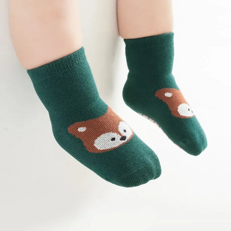 Set Of 6 Kids Non-Slip Cartoon Pattern Floor Socks - Omega Lifestyles