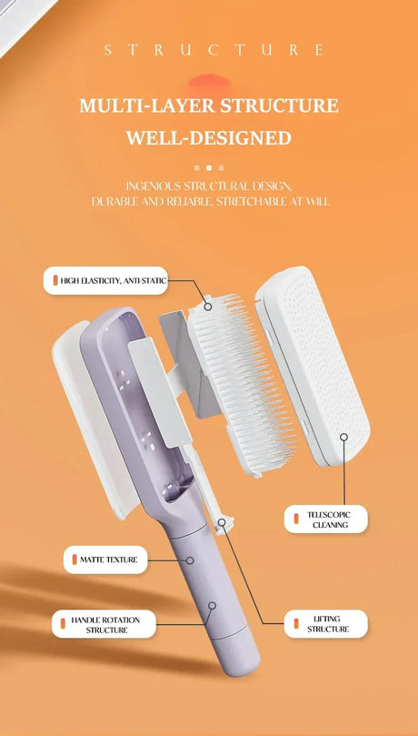 Rotatable Self-Cleaning Telescopic Airbag Hair Comb - Omega Lifestyles