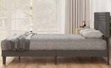 Queen Upholstered Linen Platform Bed Frame With Storage