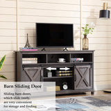 Farmhouse Sliding Barn Door Wooden TV Stand Cabinet