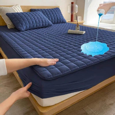 Waterproof Soft Plaid Mattress Protector Set - Omega Lifestyles