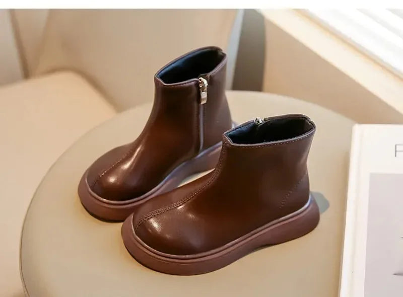 Children's Waterproof Leather Anti-Slippery Ankle Boots - Omega Lifestyles