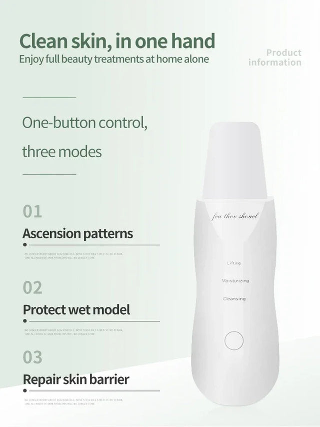 Deep Vibrate Ultrasonic Facial Skin Scrubber Cleaner Massage Device - Omega Lifestyles