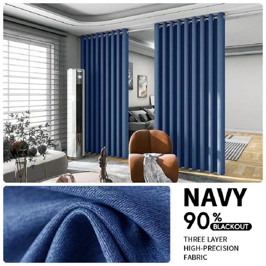 2-Piece Noise Reduction Grommet Top Room Divider Curtain