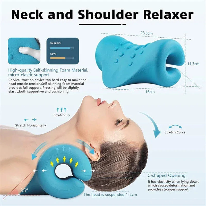 Ergonomic Cervical Spine Neck Traction Stretching Pillow - Omega Lifestyles
