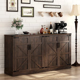Farmhouse Engineered Wood Adjustable Shelf Sideboard Cabinet