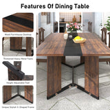 Large Rectangular Wood Top Modern Dining Table With Metal Legs