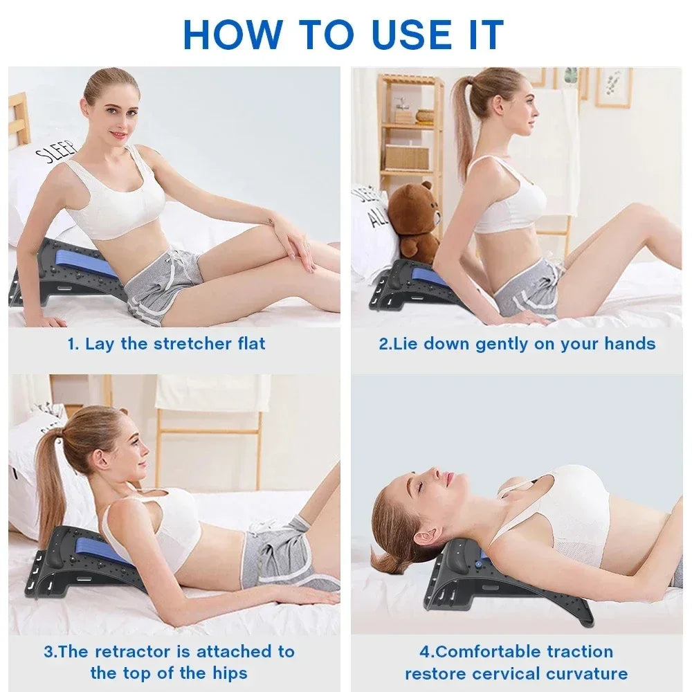 Adjustable Magnetic Neck Lumbar Spine Stretcher and Massager - Omega Lifestyles