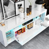 63-Inch High Gloss Floating TV Stand With RGB Lights