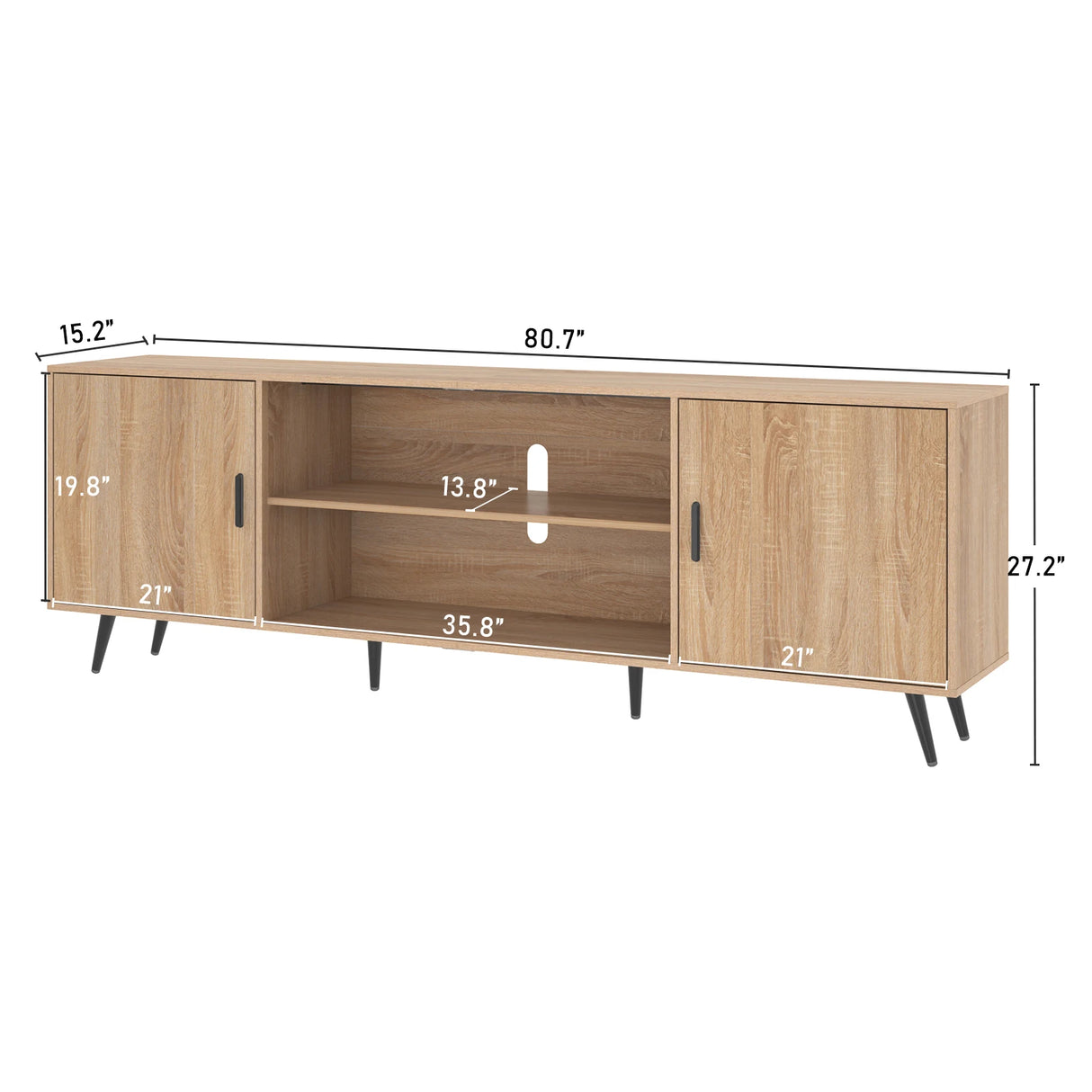Modern Mid Century MDF Wood TV Stand Console