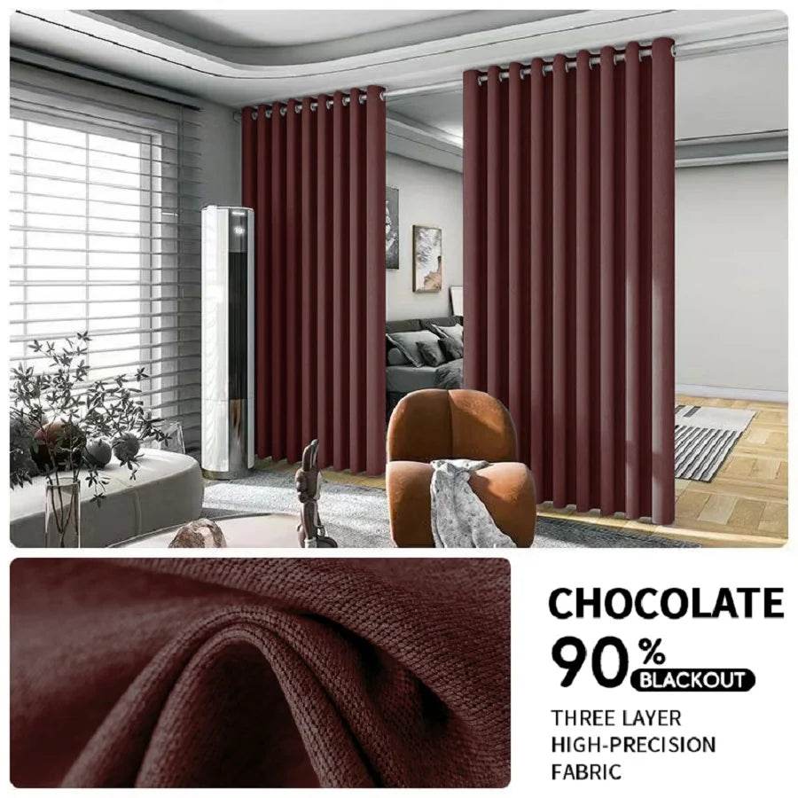 2-Piece Noise Reduction Grommet Top Room Divider Curtain
