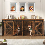 Farmhouse Wooden Large Dog Crate TV Stand Furniture