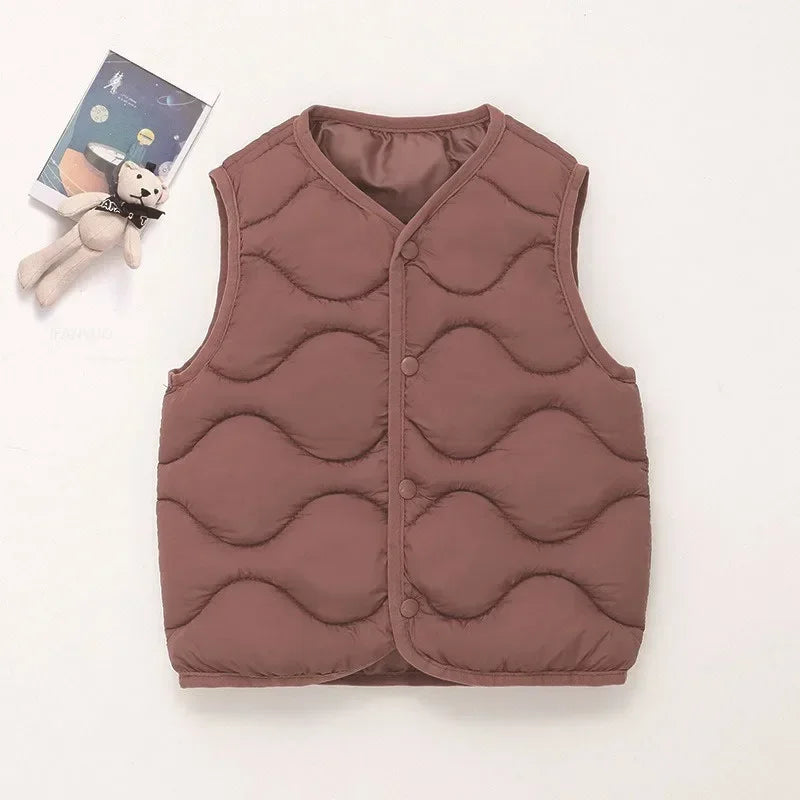Children’s Thickened Cotton-Polyester Warm Winter Vest