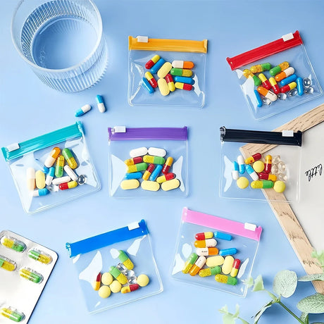 Set of 7 Waterproof EVA Pill Dispenser Storage Bags - Omega Lifestyles