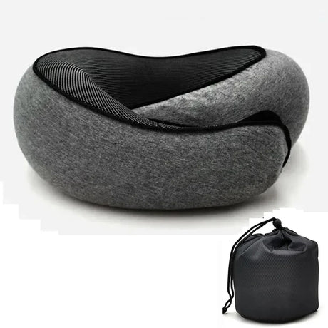 Memory Foam Travel Neck Pillow Adjustable U-Shape Support - Omega Lifestyles