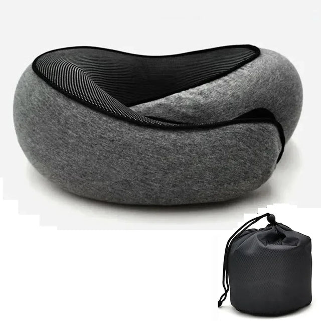 Memory Foam Travel Neck Pillow Adjustable U-Shape Support - Omega Lifestyles