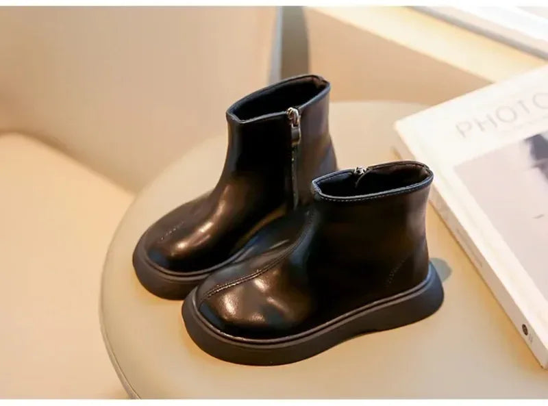 Children's Waterproof Leather Anti-Slippery Ankle Boots - Omega Lifestyles