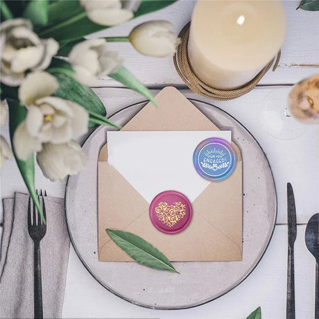 Wedding Heart Pattern Removable Brass Wax Seal Stamp - Omega Lifestyles