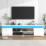 Modern 74-Inch LED TV Stand With Power Outlet and USB Ports