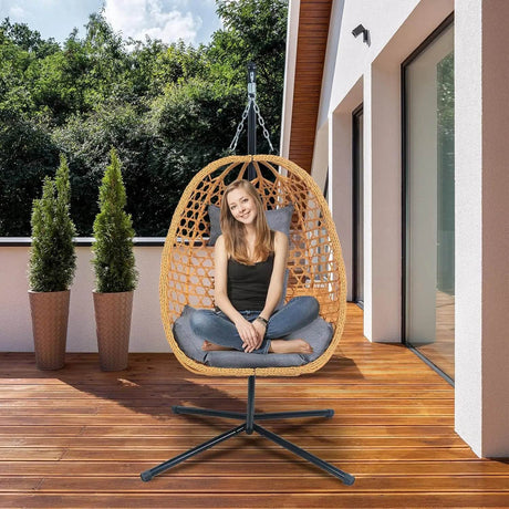 Hanging Egg Rattan Outdoor Lounge Chair - Omega Lifestyles