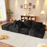 Modular L-Shaped U-Shaped Convertible Ottoman Sectional Sofa