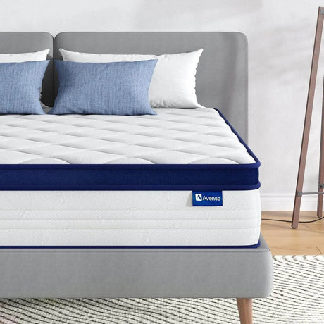 King Size Mattress 12 Inch King Mattresses in a Box Hybrid Spring Mattresses with Comfort Foam and Pocket Coils for Pressure Rel - Omega Lifestyles