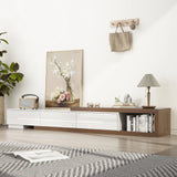 Extendable Reversible Engineered Wood TV Stand With Drawers