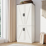 Farmhouse 2-Door Armoire Wardrobe Closet With LED
