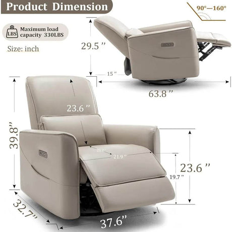 Power Rocker Swivel Electric Recliner Chair - Omega Lifestyles