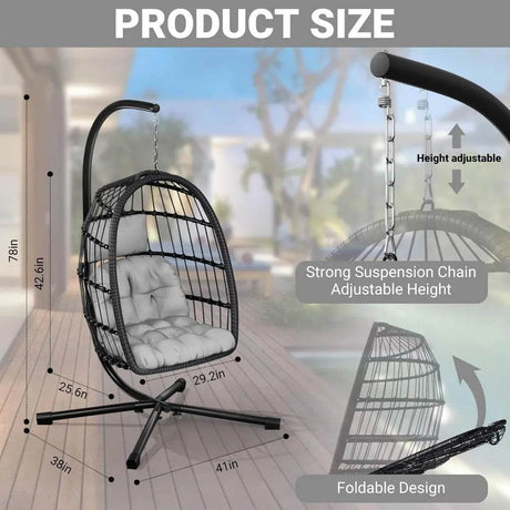 Outdoor Patio Egg Chair with Stand - Omega Lifestyles