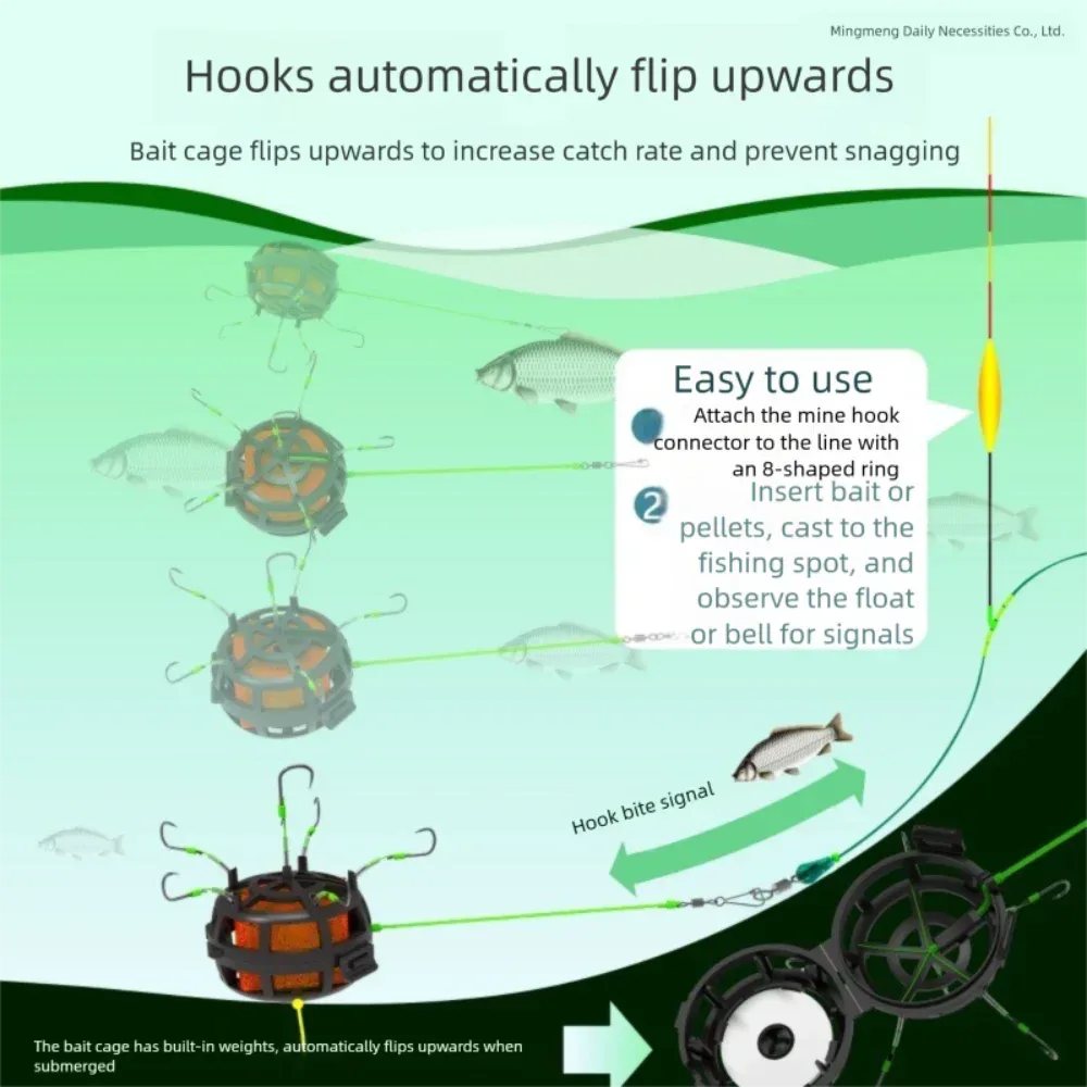 Explosion Bait Cage Hook With Six Carbon Steel Hooks - Omega Lifestyles