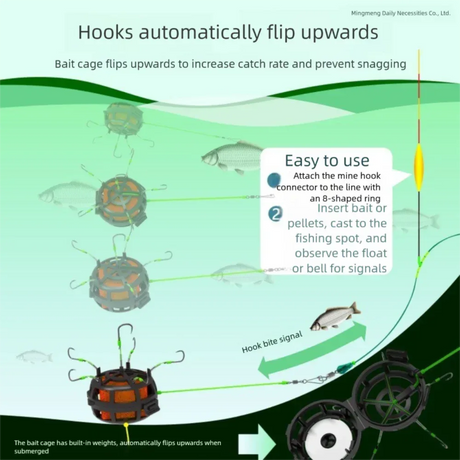Explosion Bait Cage Hook With Six Carbon Steel Hooks - Omega Lifestyles