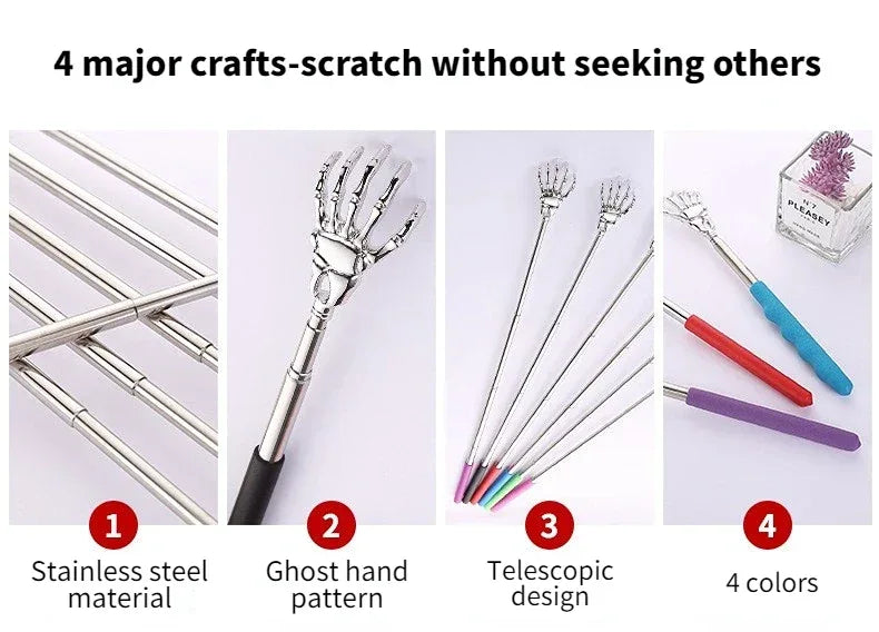 Stainless Steel Telescopic Ghost Hand Back Scratching Massager - Omega Lifestyles
