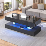 Modern LED Coffee Table With Storage And Lighting
