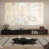 Extendable Engineered Wood TV Stand With Storage Drawers