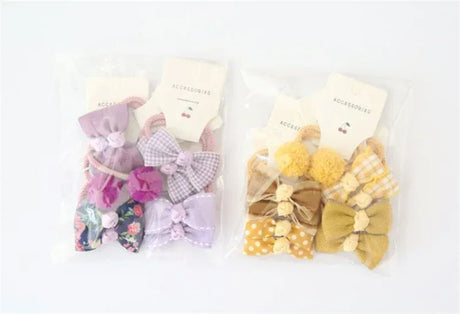 Set Of 10 Floral Bow Elastic Baby Hair Bands - Omega Lifestyles