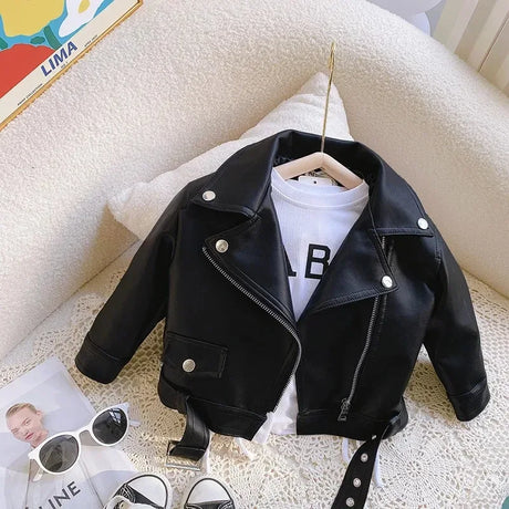 Children’s Autumn Thin Cotton Polyester PU Leather Jacket - Omega Lifestyles