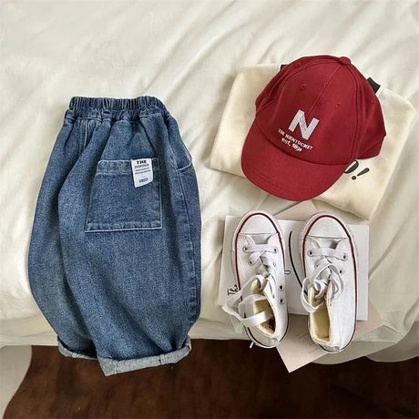 Children's Casual Loose Fit Cotton Denim Jeans - Omega Lifestyles