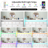 Modern 7-Drawer Wooden Dresser With LED Light