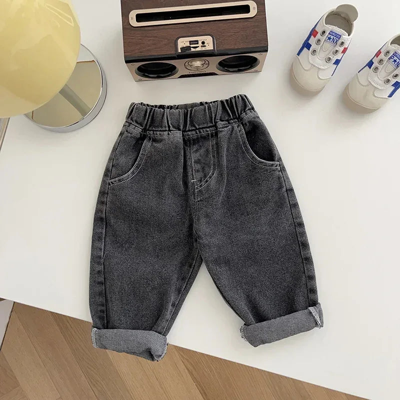 Casual Soft Denim Baby Pants With Elastic Waist - Omega Lifestyles