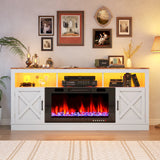 Farmhouse Living Room Fireplace TV Stand Console