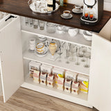 Farmhouse Wood Adjustable Shelf Sideboard Buffet Cabinet