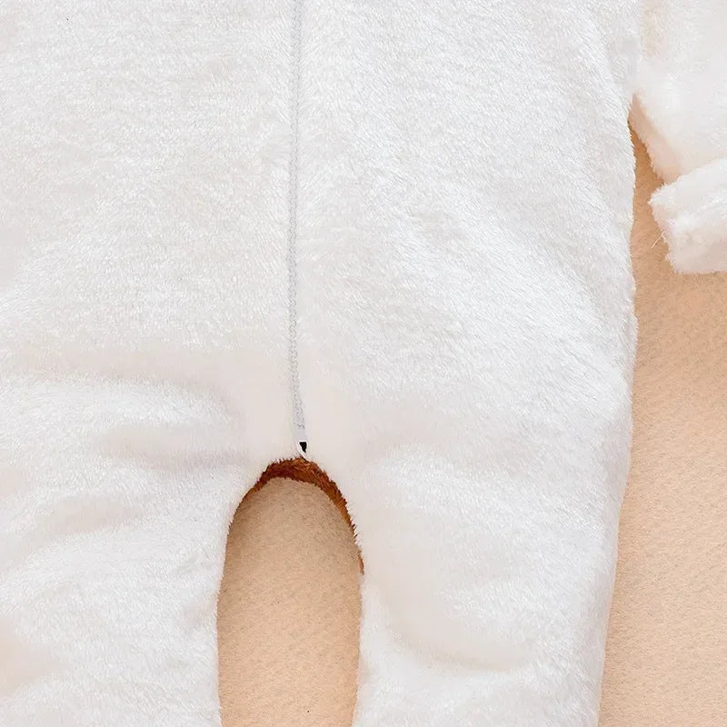 Baby Bear Hooded Cotton Romper Long Sleeve Footies - Omega Lifestyles