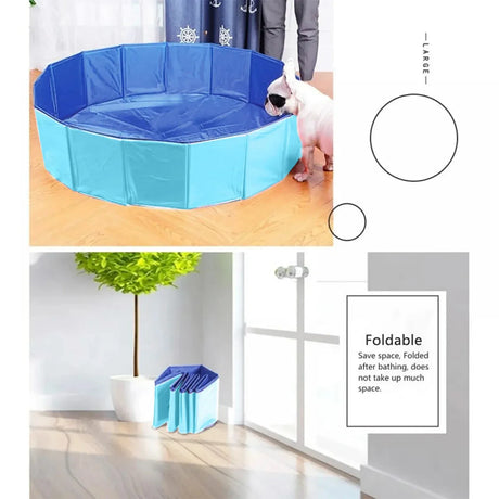 Foldable Non-Slip PVC Pet Swimming Pool - Omega Lifestyles