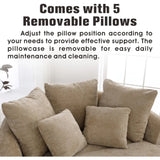 Oversized Round Barrel Chenille Fabric Accent Chair With Ottoman - Omega Lifestyles