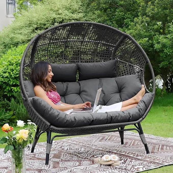 Oversized Double Egg Chair With Cushions - Omega Lifestyles